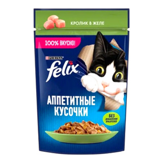 غذای مرطوب گربه فلیکس (Felix) اپتایزینگ چانکس ۷۵ گرمی با طعم خرگوش در ژله